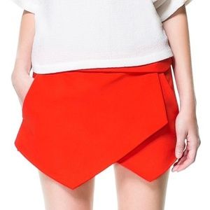 ZARA Red Napkin Skirt / Skort